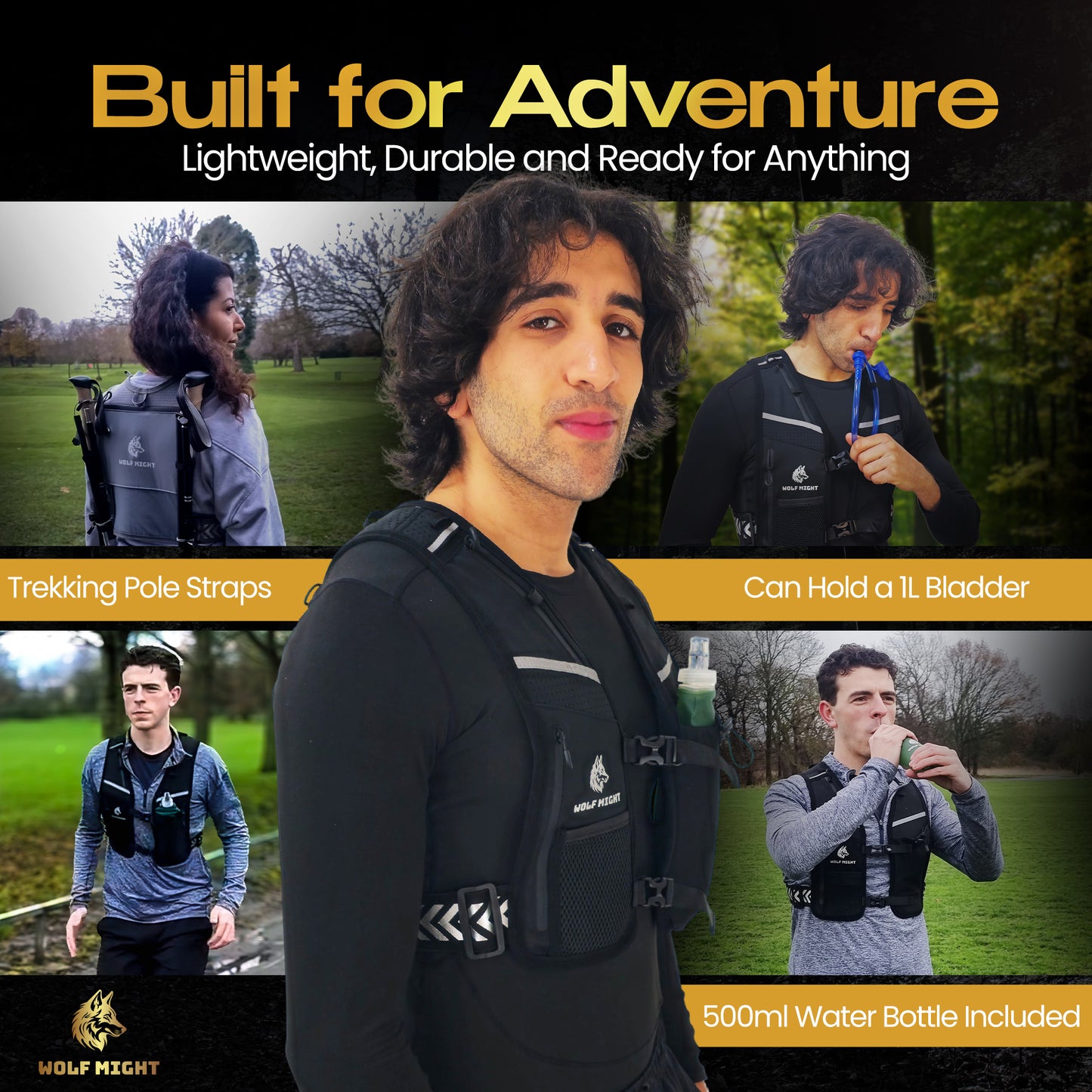 Wolf Might Hydration Running Vest (Grey)
