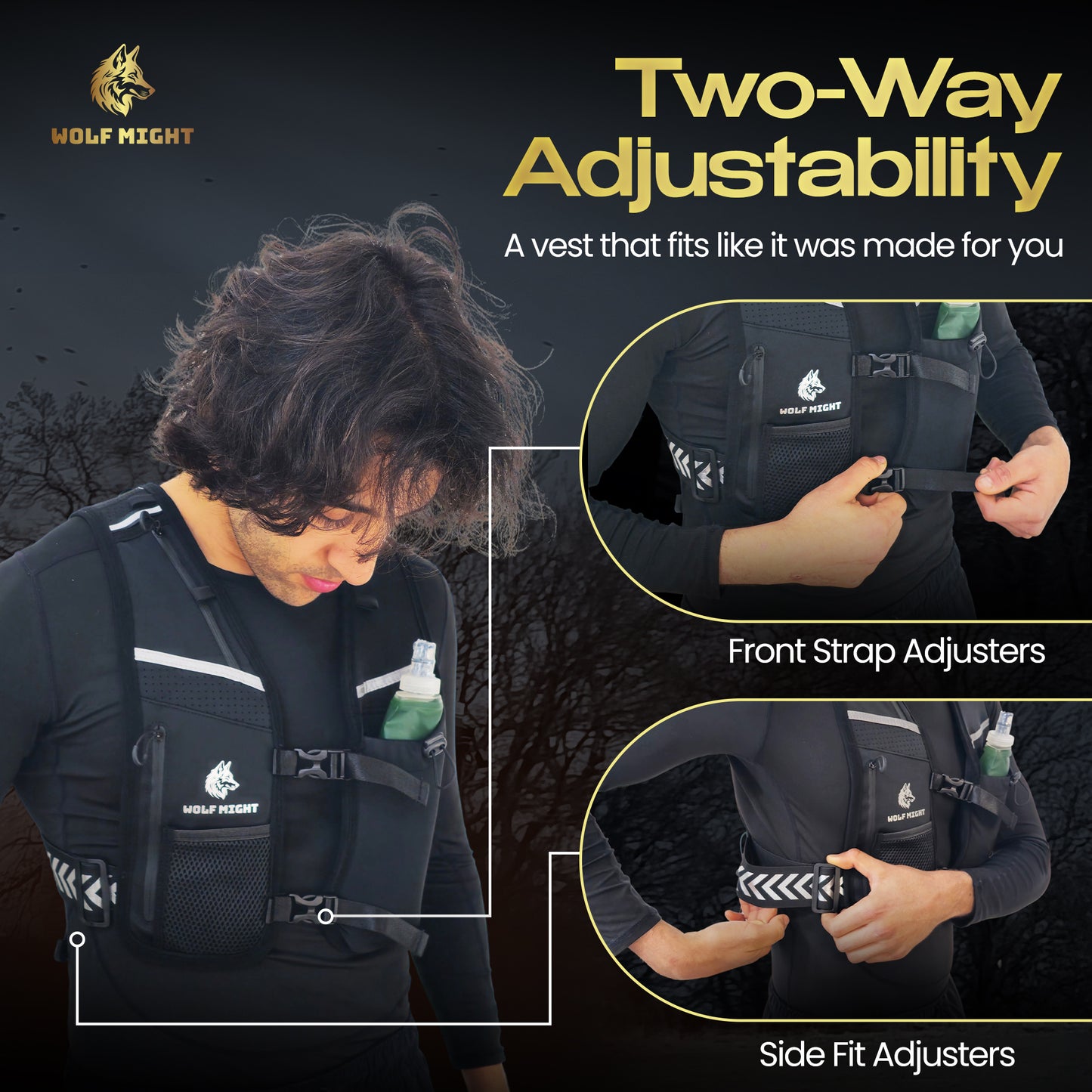 Wolf Might Hydration Running Vest (Grey)