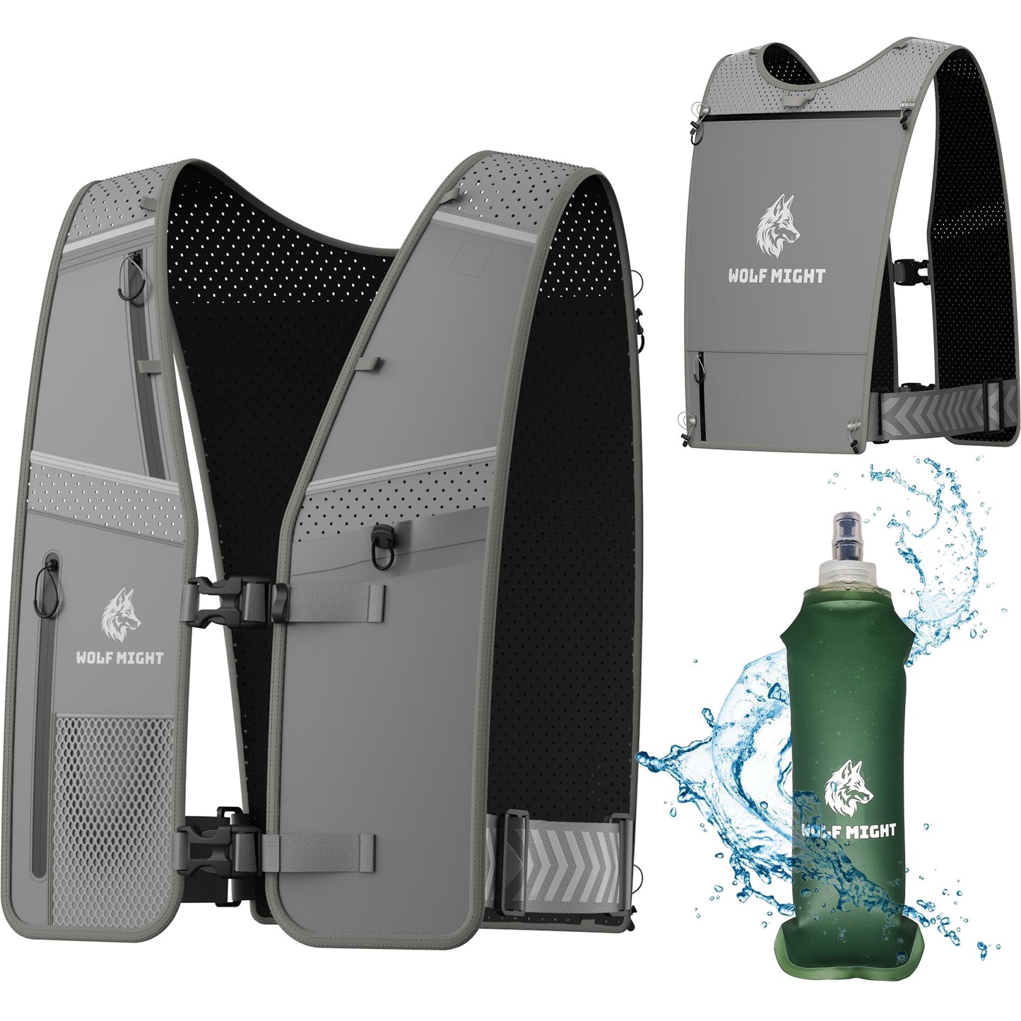 Wolf Might Hydration Running Vest (Grey)